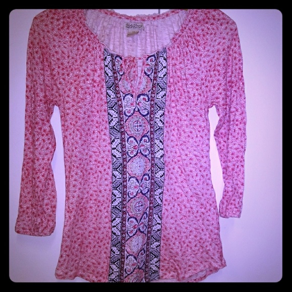 Lucky Brand Tops - Lucky Brand Long Sleeve Red Tee Top Short XS